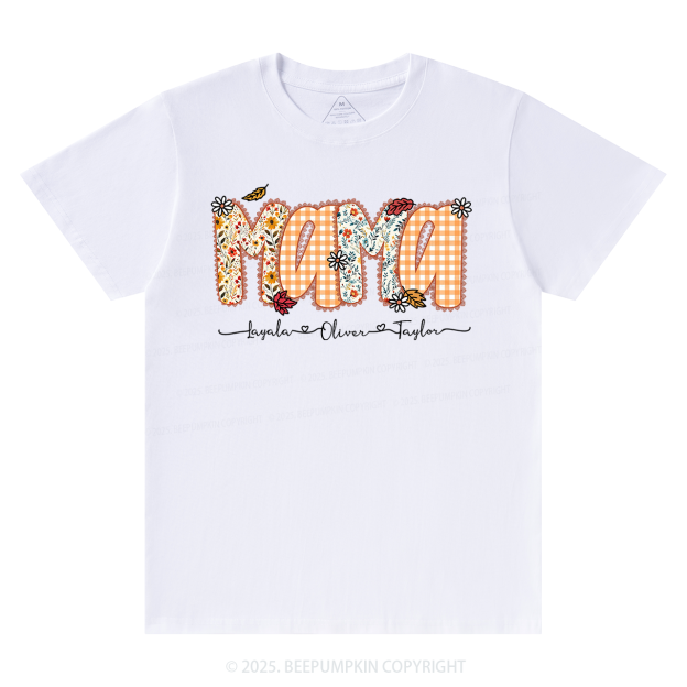 Personalized Preppy Fall Pumpkin Lace T-Shirts Beepumpkin