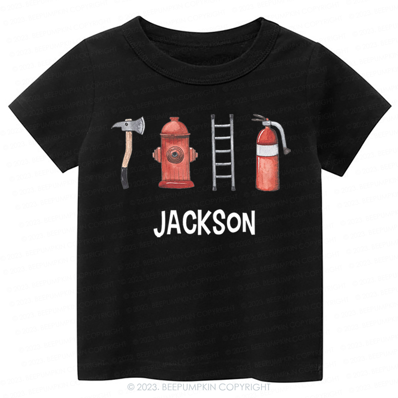 Personalized Firefighter Name -Toddler Tees