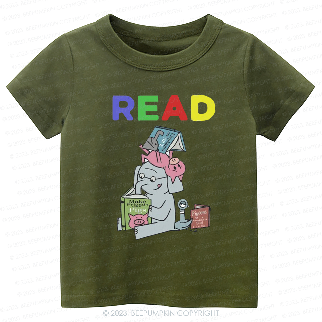 Reading With Friends Piggie Elephant Kids Shirt