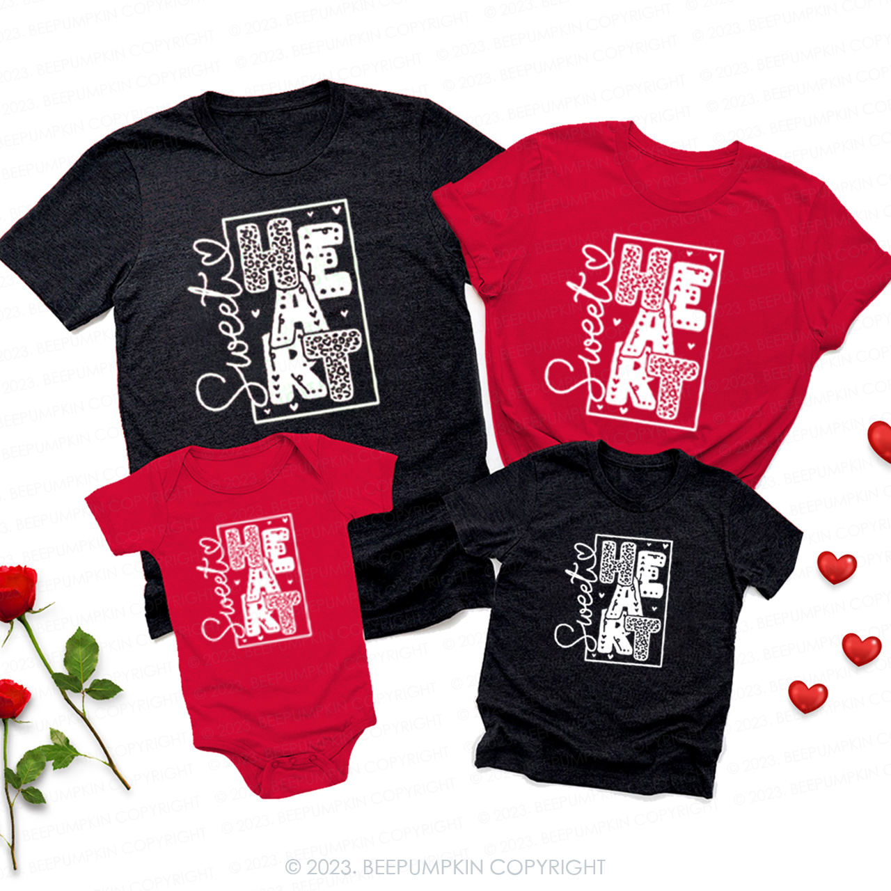 Leopard Sweet Heart Matching Valentine‘s Shirts
