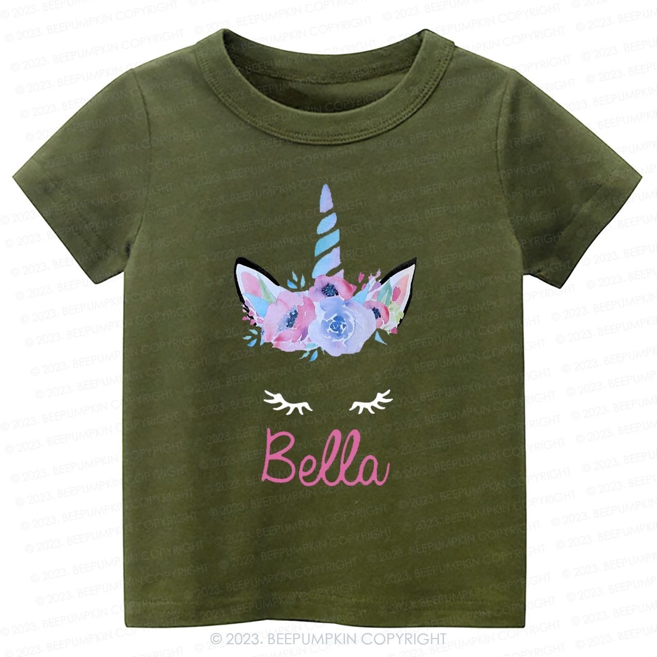  Personalized Unicorn Face Flutter Kids Shirt