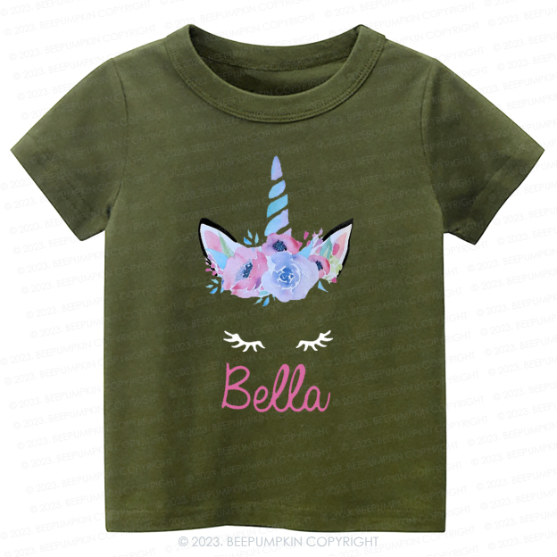  Personalized Unicorn Face Flutter Kids Shirt