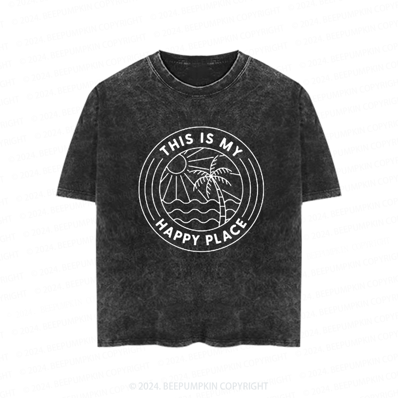 This is My Happy Place Toddler&Kids Washed Tees         