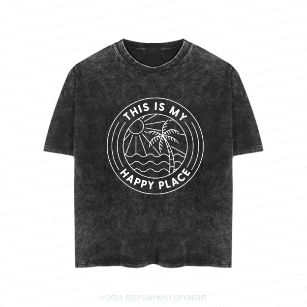 This is My Happy Place Toddler&Kids Washed Tees         