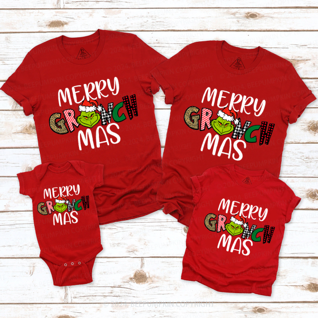 Merry Christmas Quote Family Matching T-Shirts 