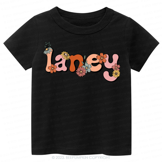 Custom Name Flower Word Art -Toddler Tees