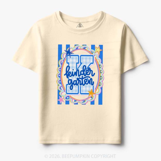 Preppy Blue Gingham Pre-K To Fourth Grade Toddler&Kid's Tees