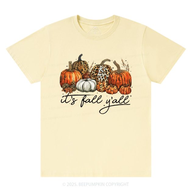 It's Fall Y'all Leopard Pumpkin T-Shirts Beepumpkin