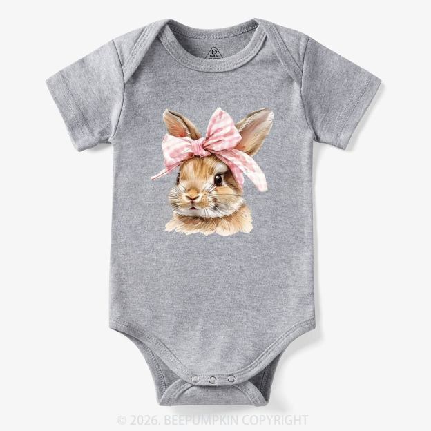 Cute Bunny with Bow Easter Bodysuit