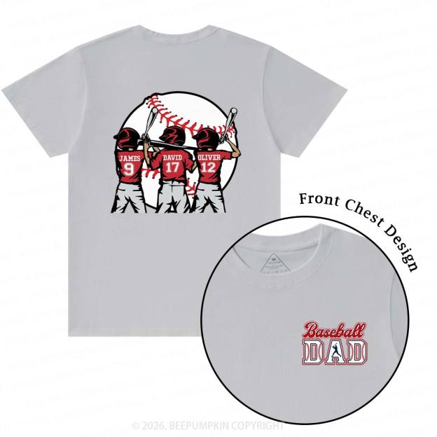 Personalized Baseball Dad Team T-Shirts