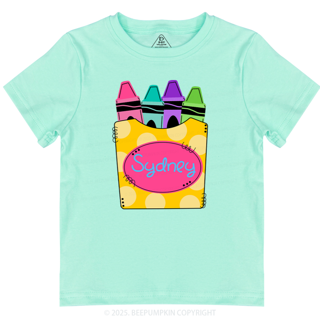 Personalized Girls Crayons Back To School T-shirt
