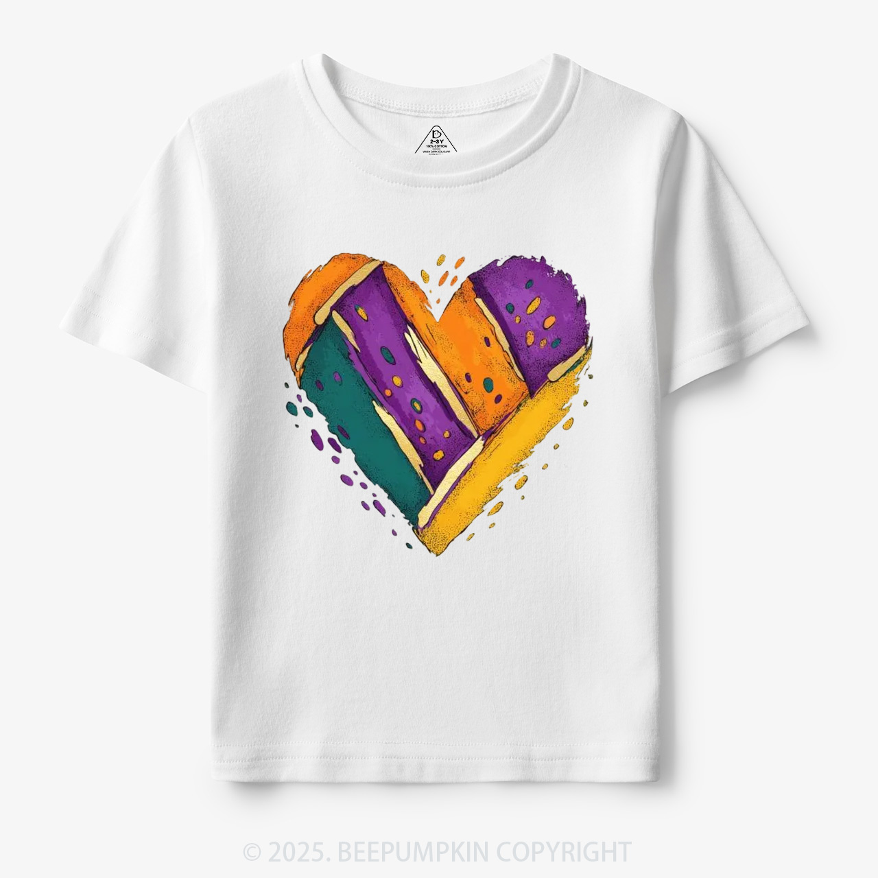 Mardi Gras Heart Toddler&Kid's Tees Beepumpkin