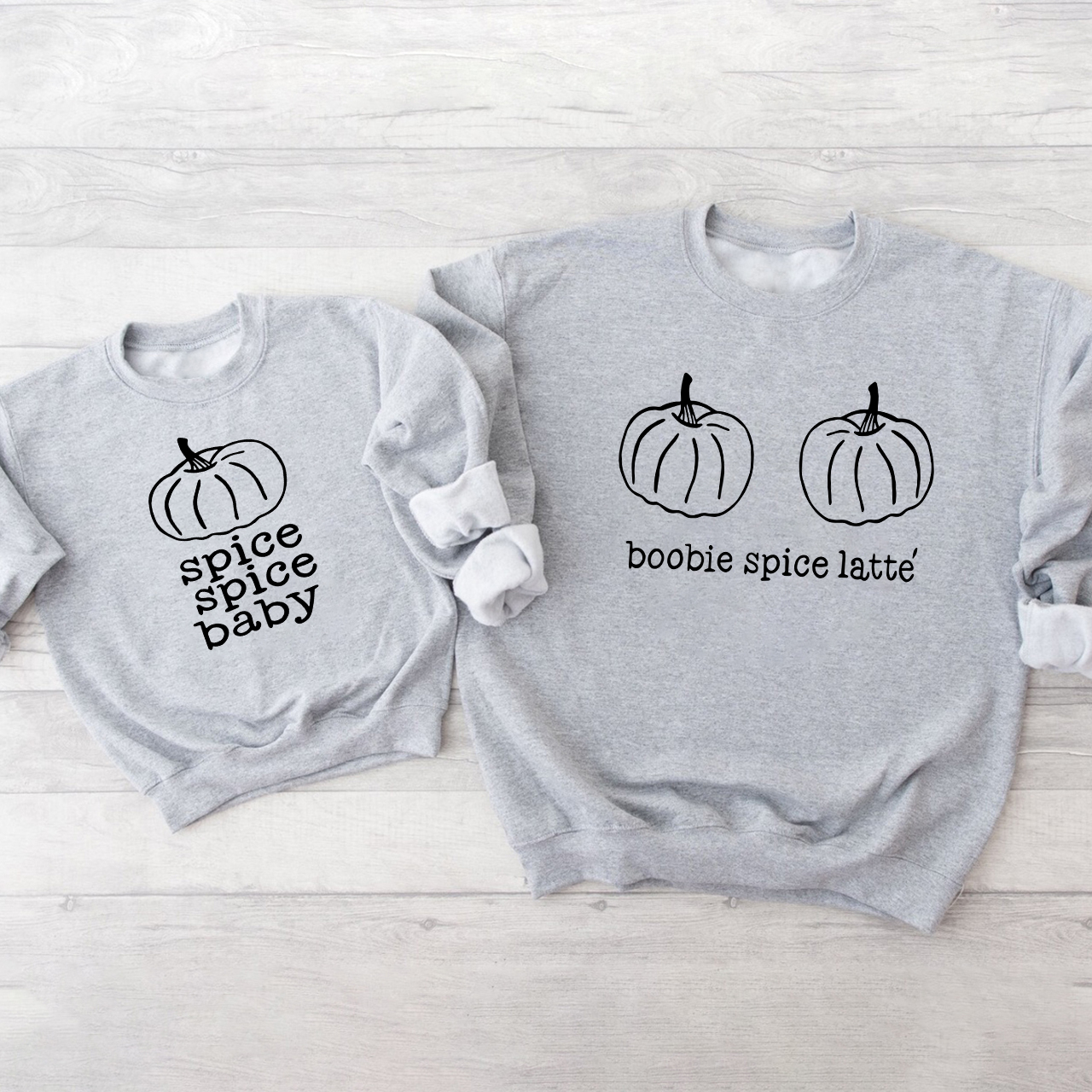 Boobie Spice Latte Spice Baby Mom&Me Matching Swetshirt