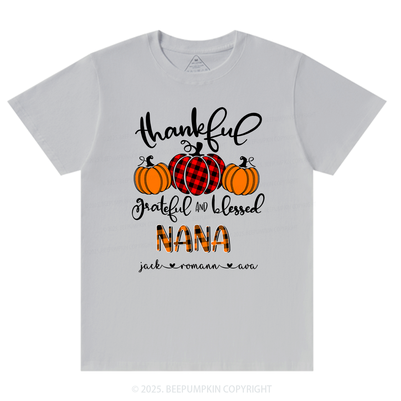 Personalized Thanksgiving Family Matching Grandparents Pumpkin Shirt