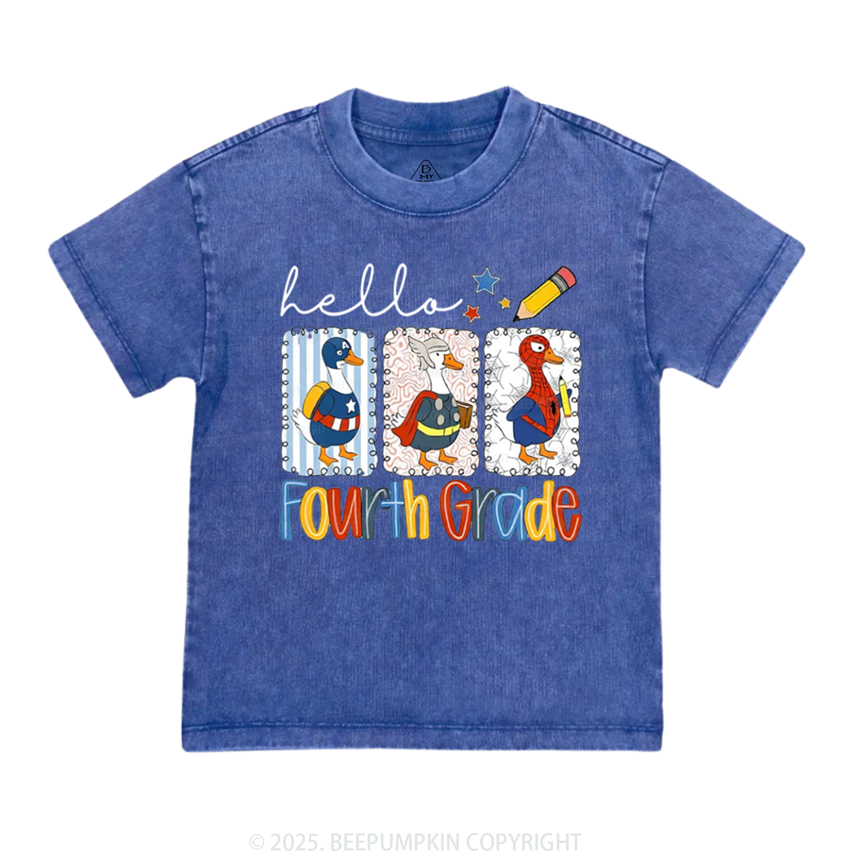 Personalized Hello School Toddler&Kids Washed Tees