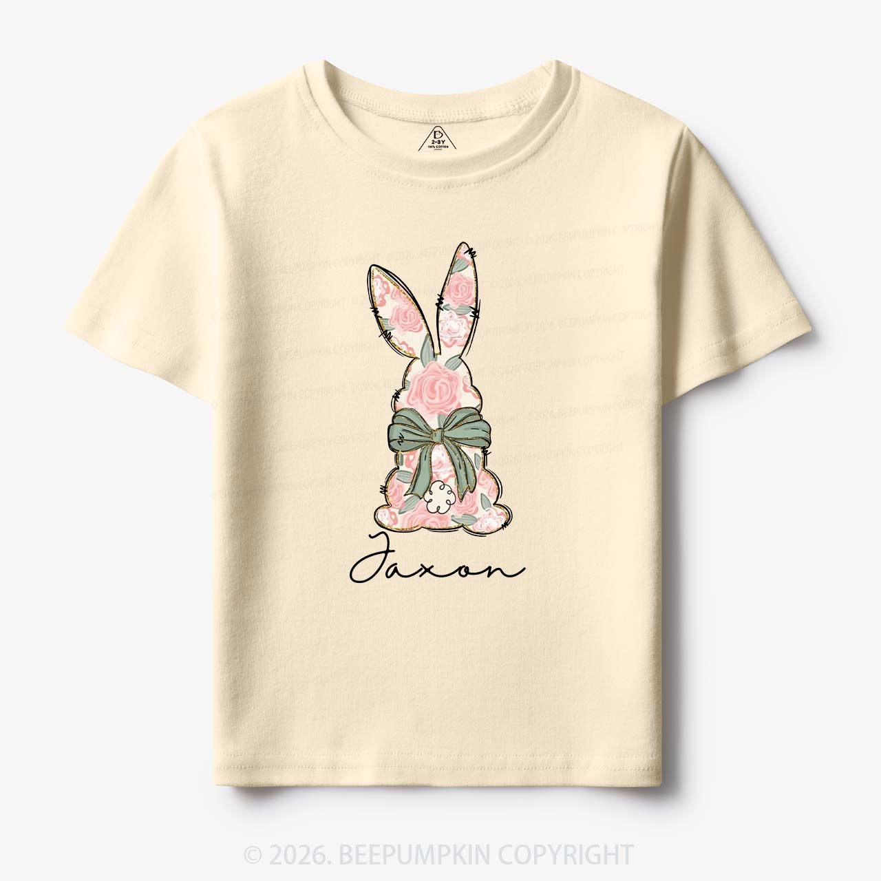 Personalized Floral Easter Bunny Toddler&Kid's Tees