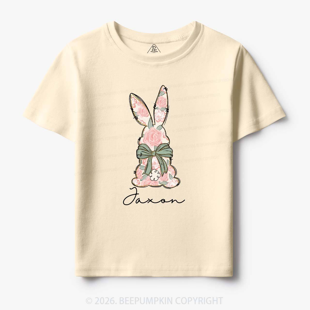 Personalized Floral Easter Bunny Toddler&Kid's Tees