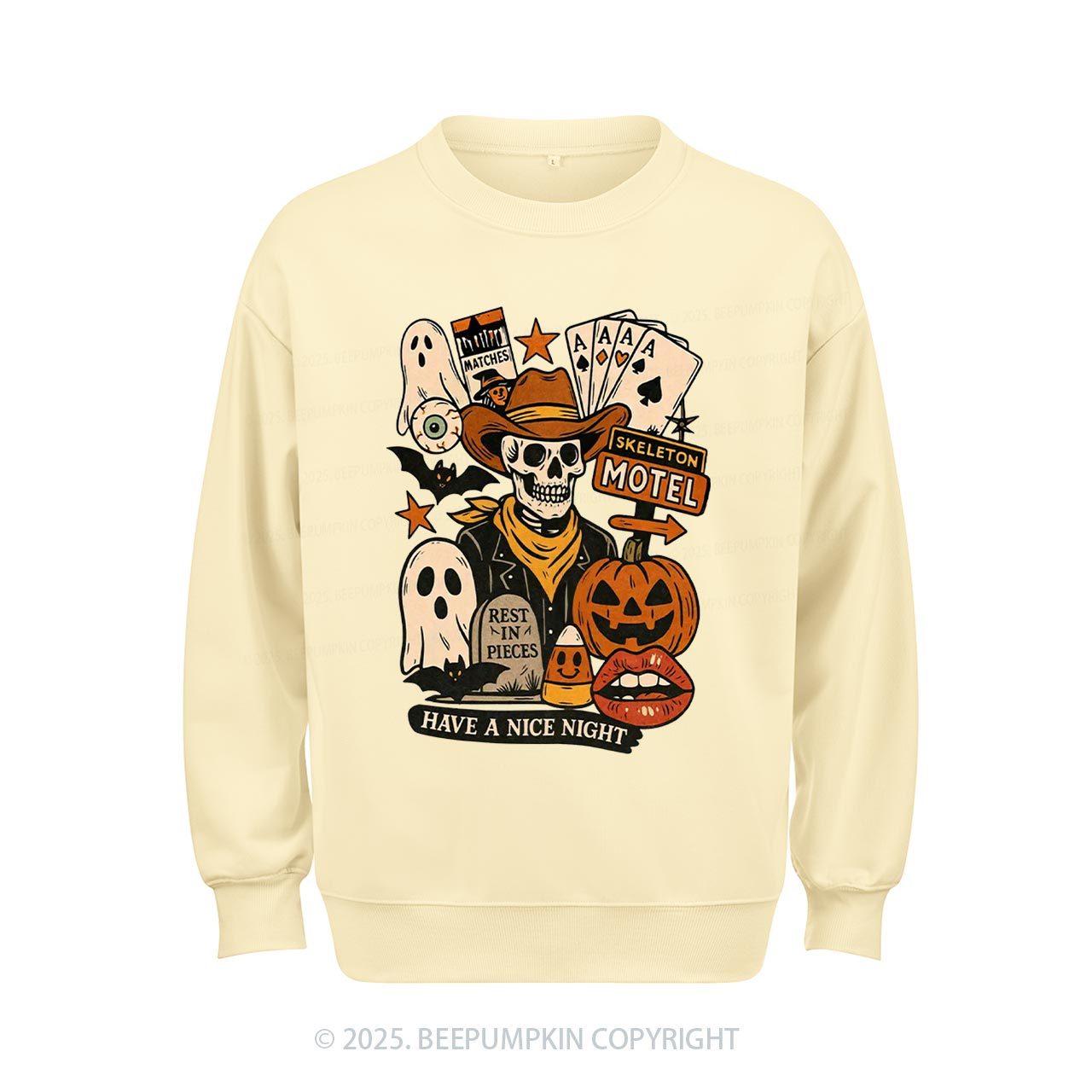 Spooky Western Skeleton Sweatshirt Beepumpkin