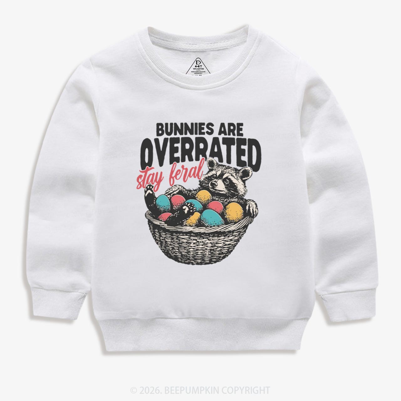 Bunnies Are Overrated Stay Feral Kid's Sweatshirt