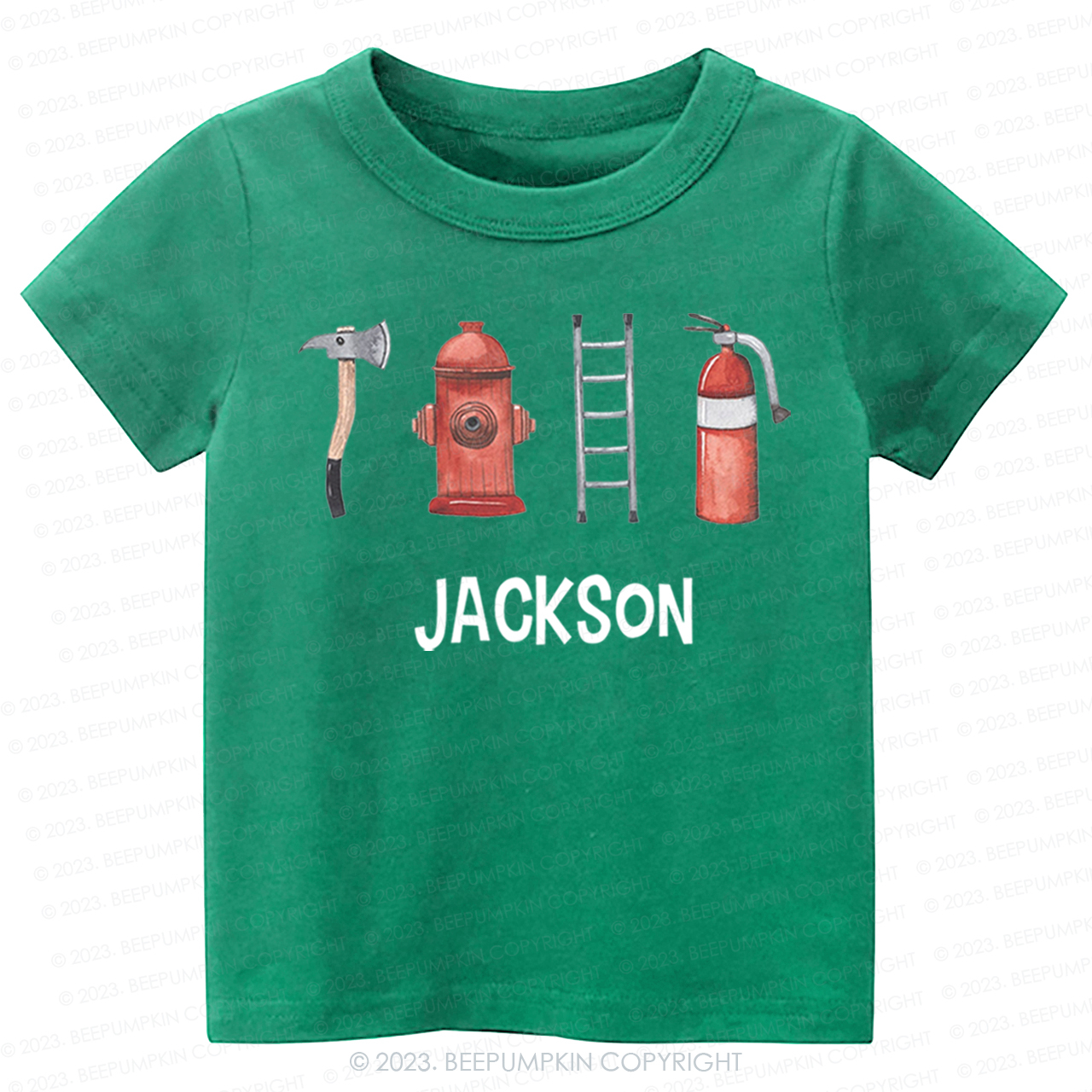 Personalized Firefighter Name -Toddler Tees