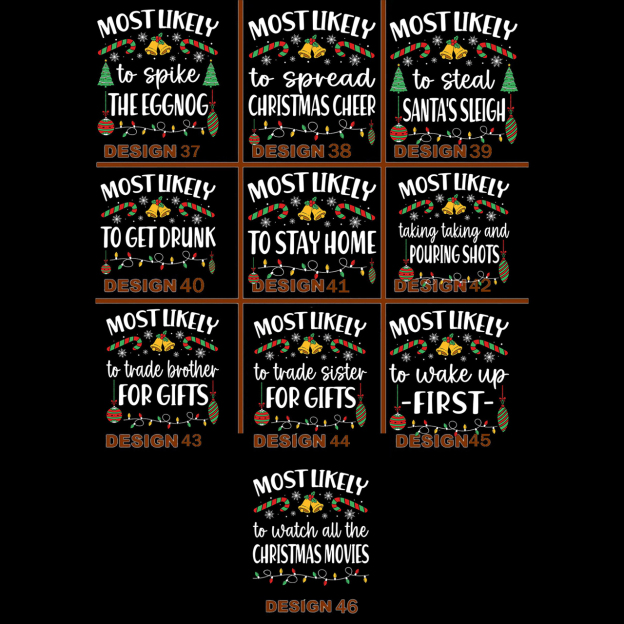 46 Quotes Most Likely Christmas Funny Holiday Matching Shirts