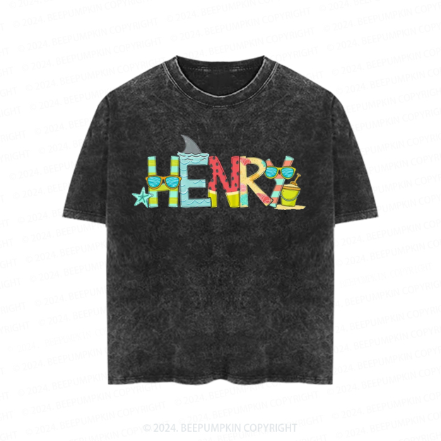 Personalized Summer Toddler&Kids Washed Tees         