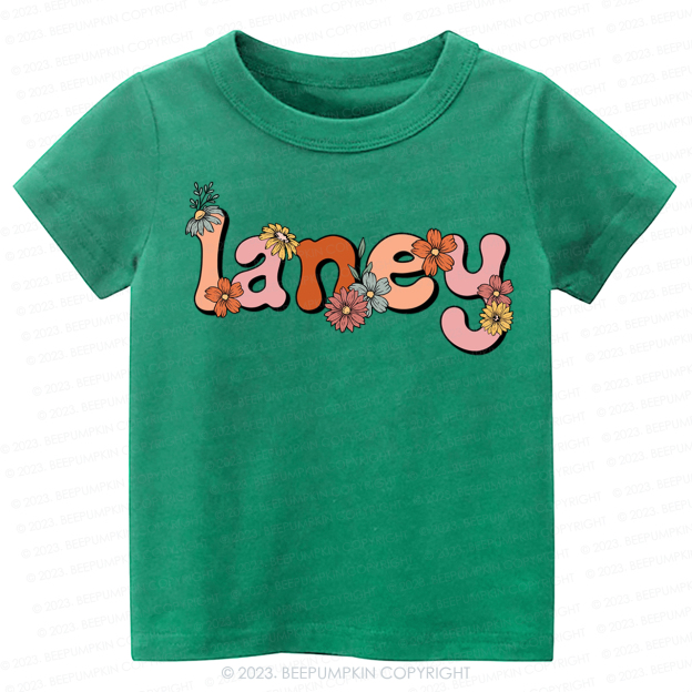Custom Name Flower Word Art -Toddler Tees