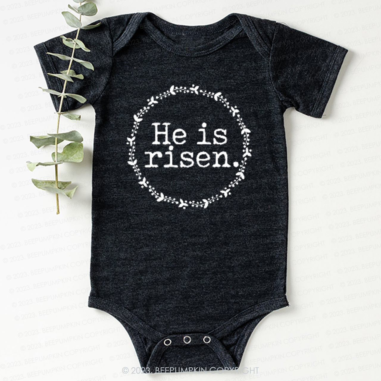 He Is Risen Faith Based Easter Bodysuit For Baby