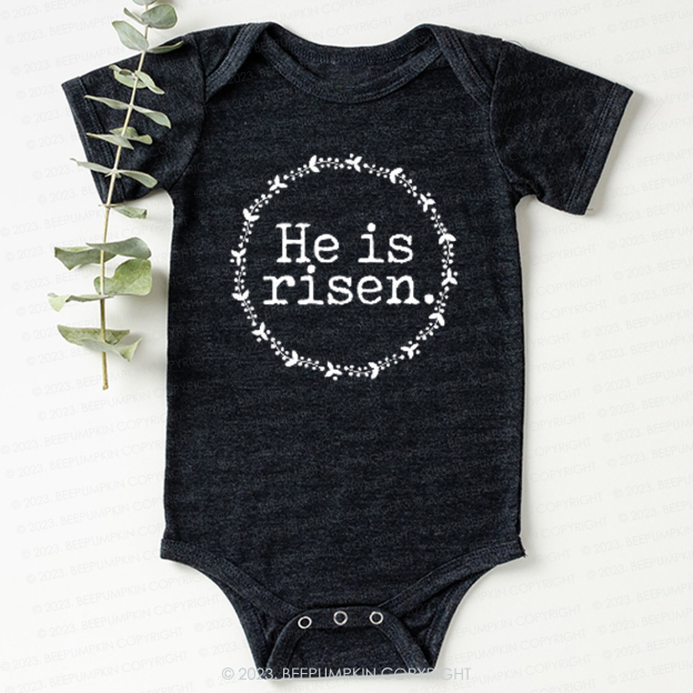 He Is Risen Faith Based Easter Bodysuit For Baby