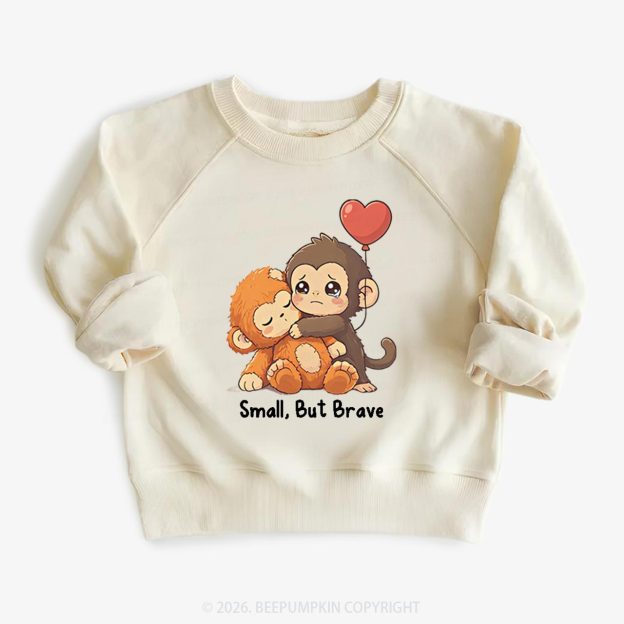 Small But Brave Punch Monkey Kid's Sweatshirt