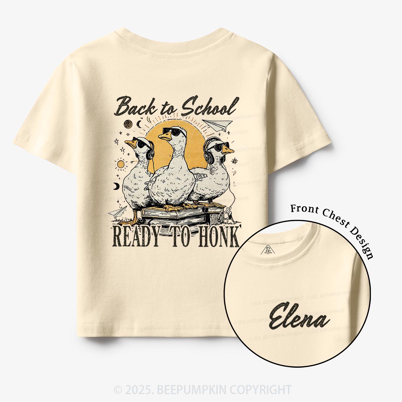 Personalized Back To School Ready To Honk Toddler&Kid's Tees Beepumpkin