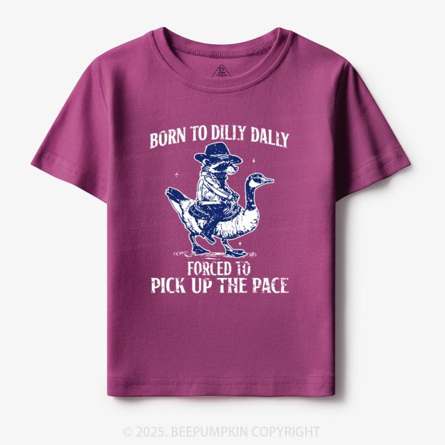 Born To Dilly Dally Retro Racoon Goose Toddler&Kid's Tees Beepumpkin 7
