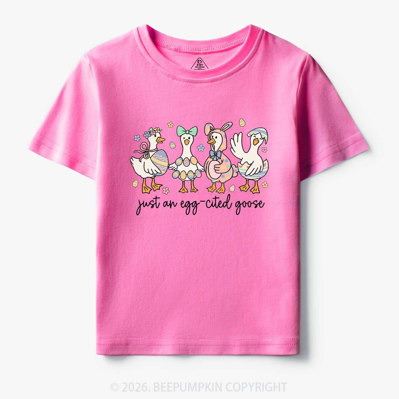 Just an Egg-cited Goose Happy Easter Toddler&Kids Tees