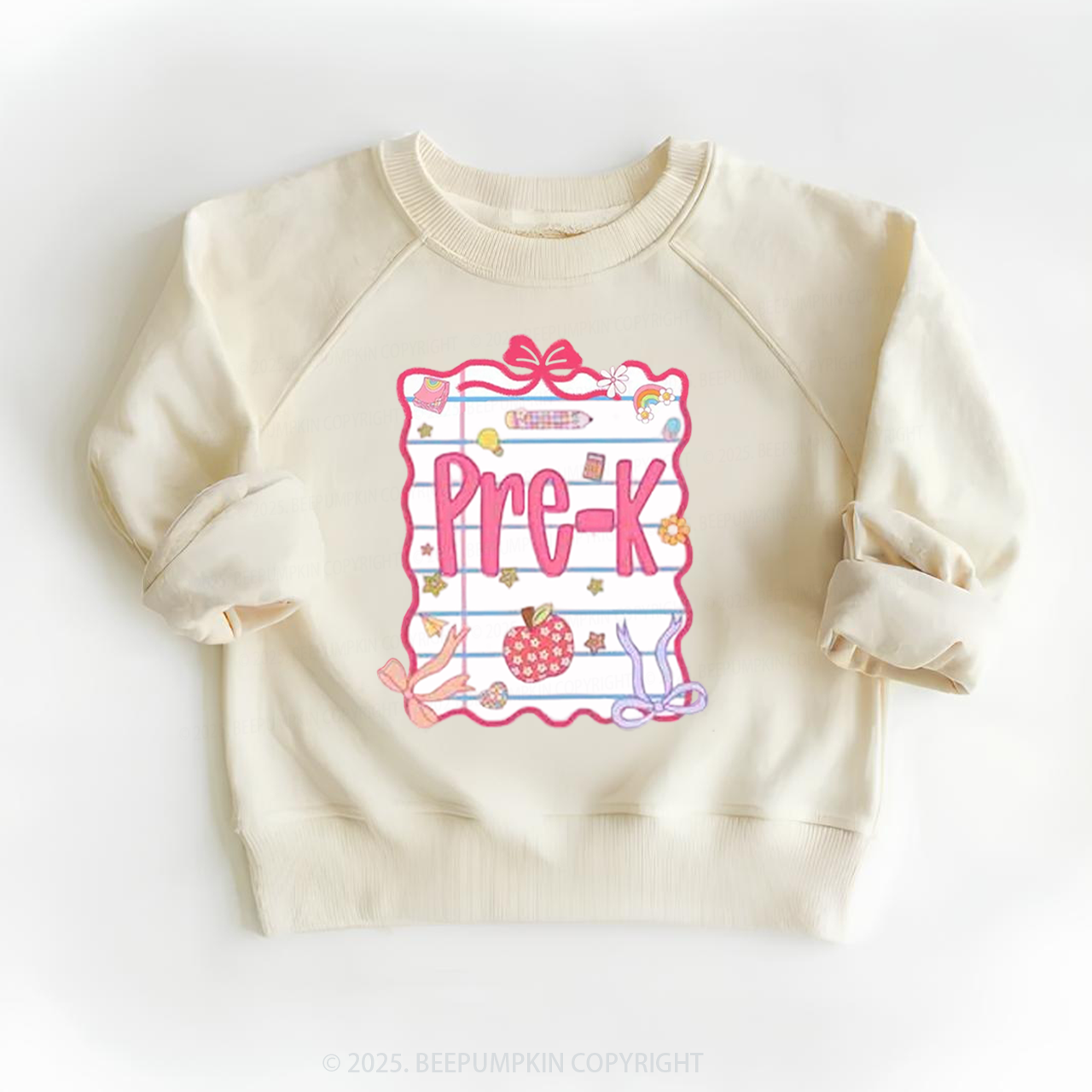 Personalized Pink Bow Grade Kid's Sweatshirt