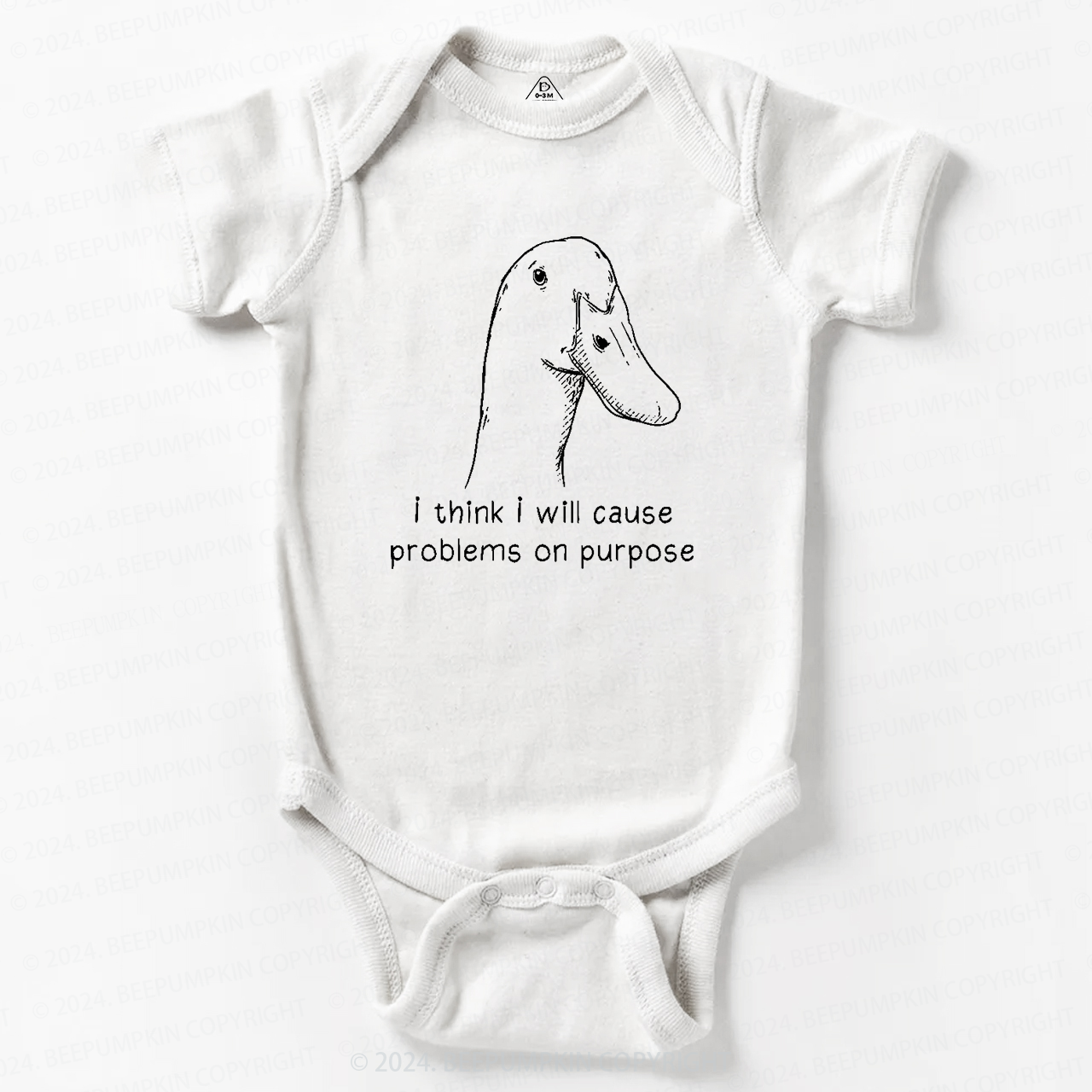I Think I Will Cause Problems On Purpose Baby Bodysuit 7