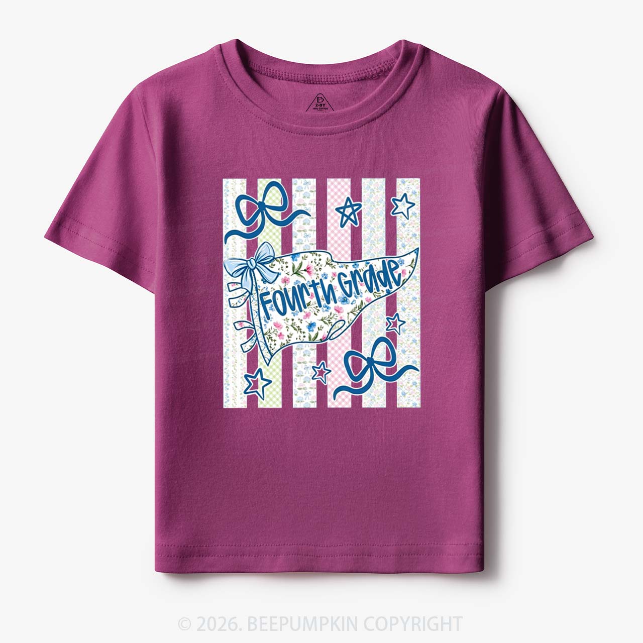 Retro Striped Floral Pennant Flag Back To School Toddler&Kid's Tees