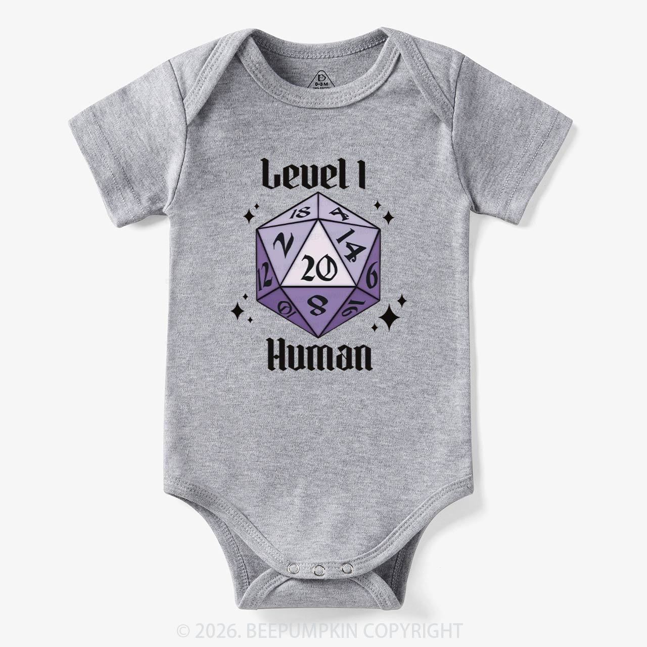 Level 1 Human Funny Gamer Bodysuit
