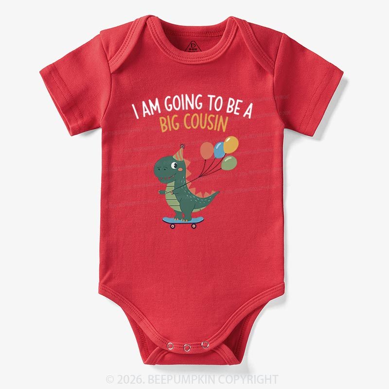 I'm Going To Be A Big Cousin Dinosaur Baby Bodysuit