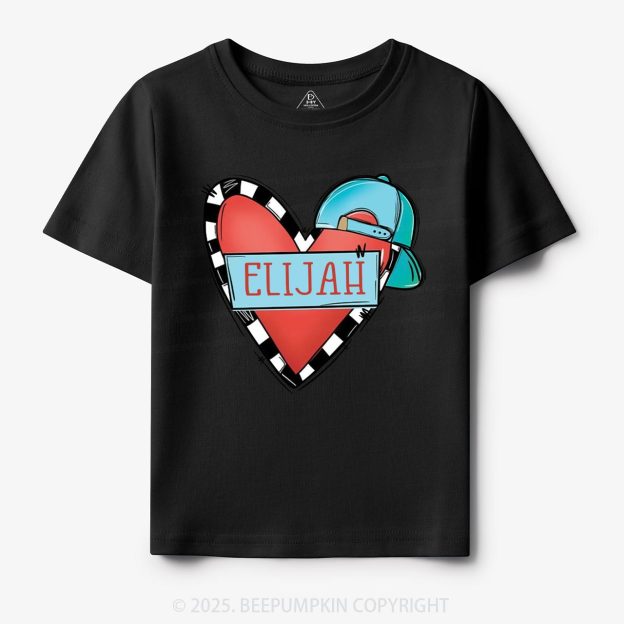 Personalized Cool Heart Toddler&Kid's Tees Beepumpkin