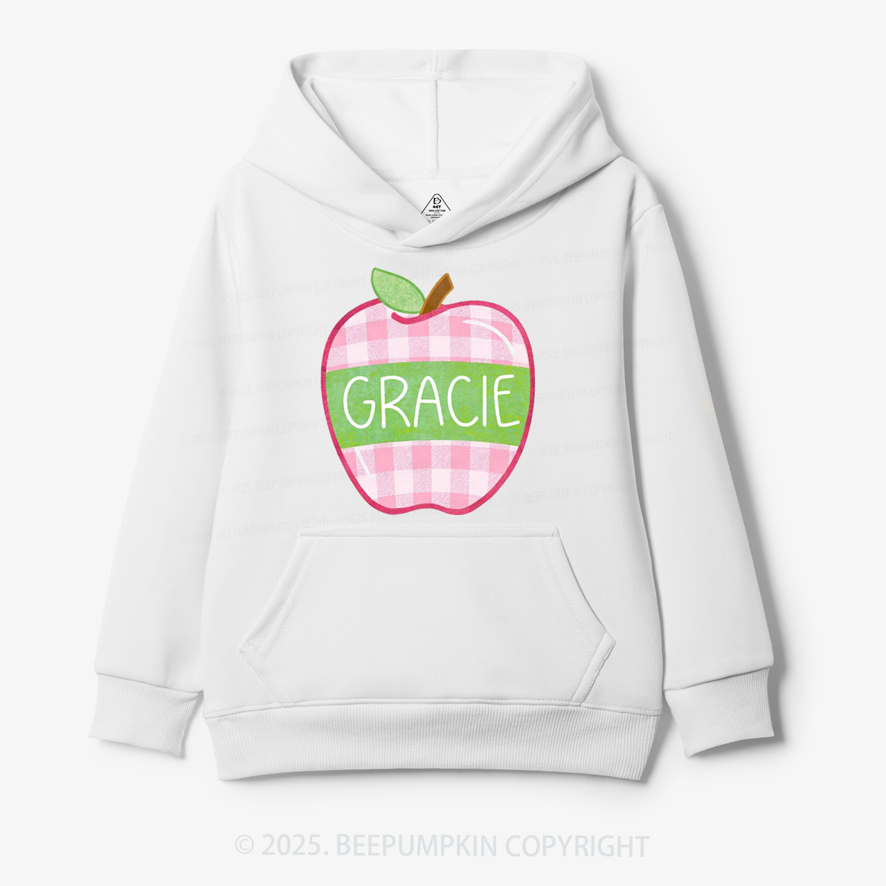 Personalized Plaid Apple Series Kid's Hoodies Beepumpkin