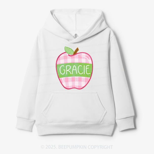 Personalized Plaid Apple Series Kid's Hoodies Beepumpkin