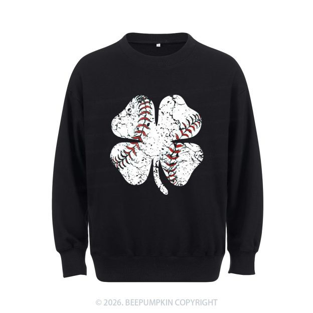 Baseball Shamrock St Patrick's Day Aldult Sweatshirt