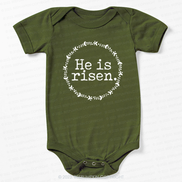 He Is Risen Faith Based Easter Bodysuit For Baby