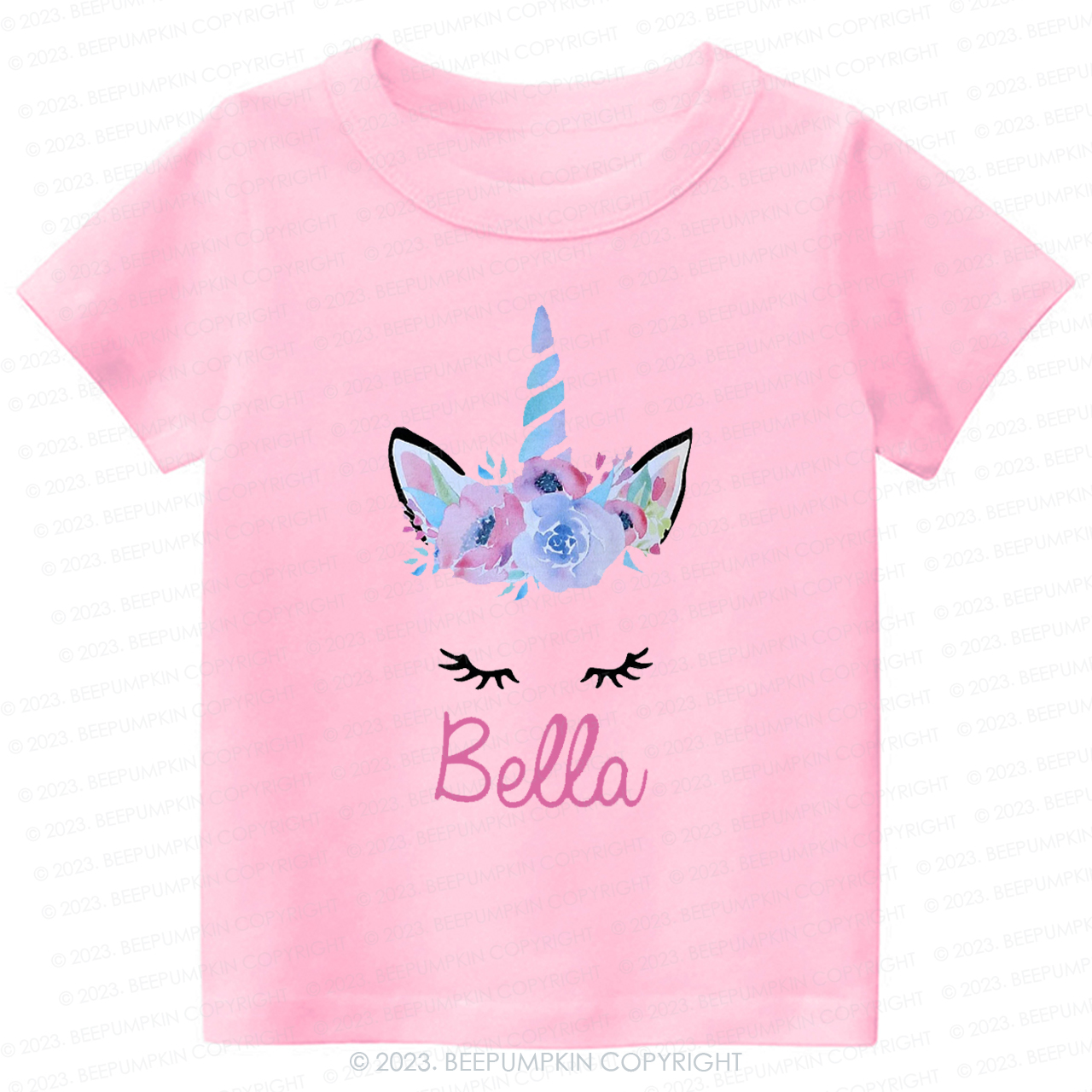  Personalized Unicorn Face Flutter Kids Shirt