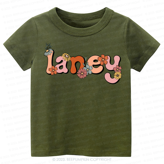 Custom Name Flower Word Art -Toddler Tees