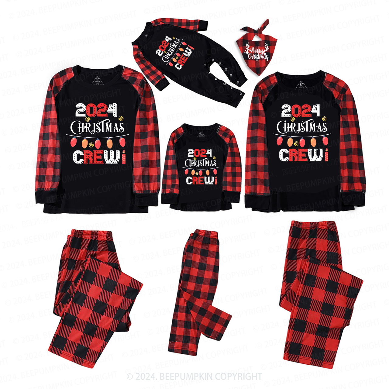 Christmas Crew Matching Pajamas For Family Beepumpkin