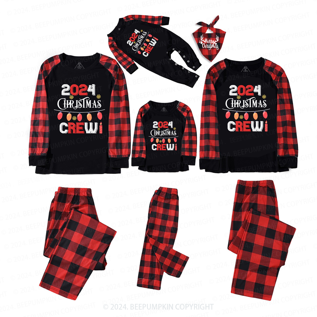 Christmas Crew Matching Pajamas For Family Beepumpkin Sale-Beepumpkin™