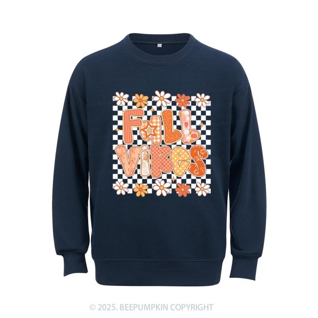 Floral Fall Checkered Sweatshirt Beepumpkin