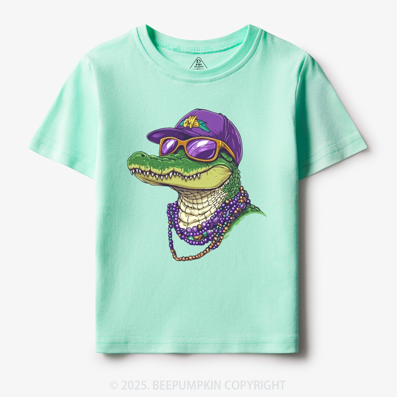 Alligator Mardi Gras Toddler&Kid's Tees Beepumpkin