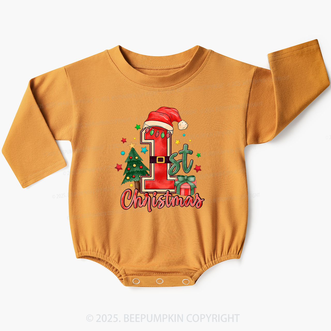 First Christmas Baby Bubble Romper Beepumpkin